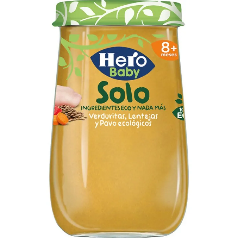 Meniu din legume Hero Baby Solo, curcan si linte, 190g
