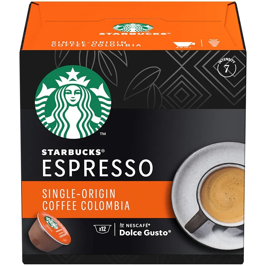 Capsule cafea Starbucks Single-Origin Colombia Espresso by Nescafe Dolce Gusto, 12 capsule, 66g