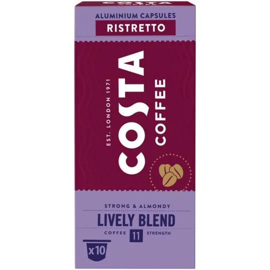 Capsule cafea Costa Lively Blend Ristretto, 10 capsule, 57g
