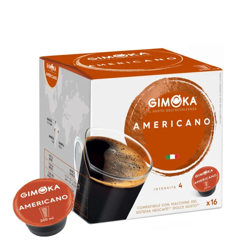 Cafea Capsule Gimoka Americano compatibile sistem Dolce Gusto 16 capsule