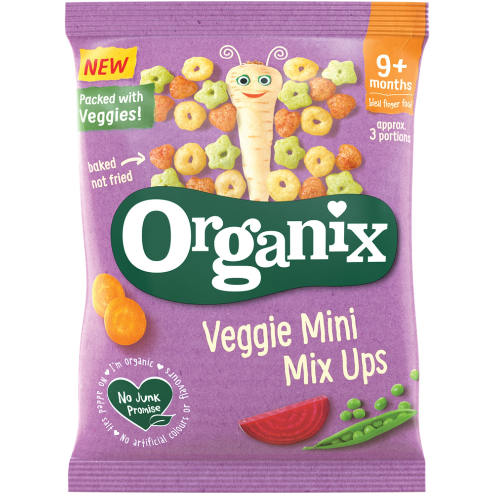 Snack mini mix din porumb cu legume Organix Bio, +9 luni, 15g