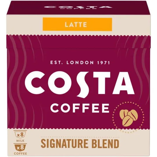 Capsule cafea Costa Signature Blend Latte, 16 capsule, 8 bauturi