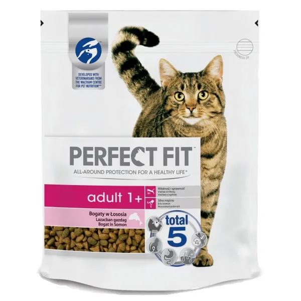 Hrana uscata pentru pisici Perfect Fit cu somon, 1+, 750g