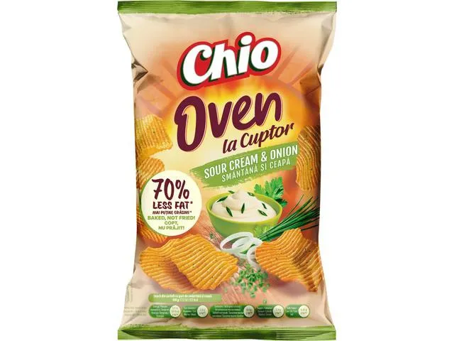 Chipsuri din cartofi Chio Oven, cu smantana si ceapa 125g