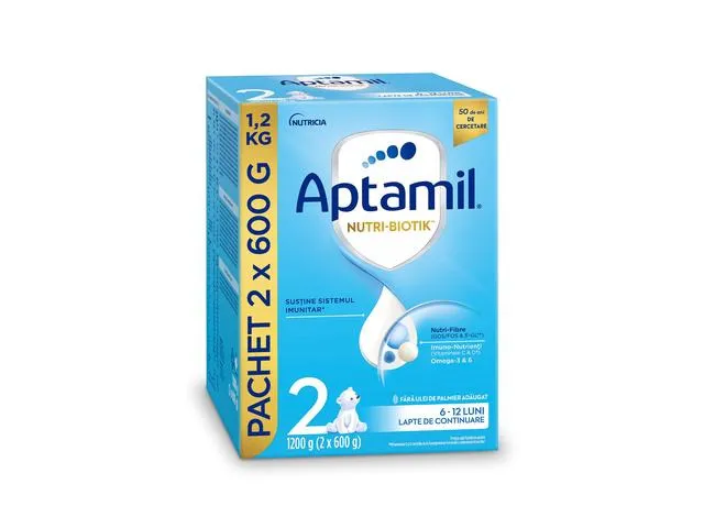 Lapte Praf Aptamil 2, 6-12 Luni, 1200 G