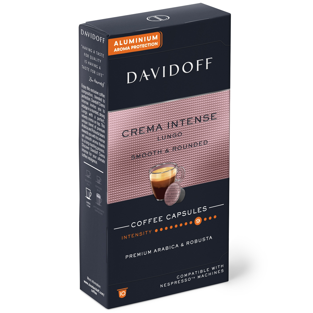 Capsule cafea Davidoff Cafe Crema Intense Lungo, 10 capsule x 5.5g