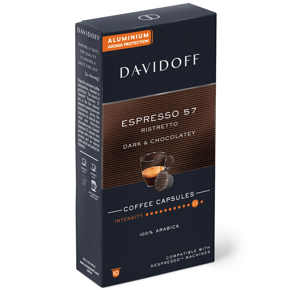 Capsule cafea Davidoff Cafe Espresso 57 Ristretto, 10 capsule x 5.5g