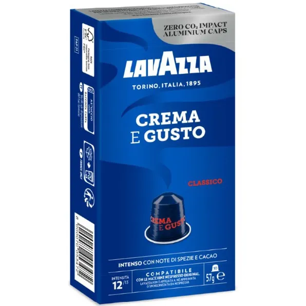 Cafea capsule Lavazza Crema & Gusto, aluminiu, 10x5,7g