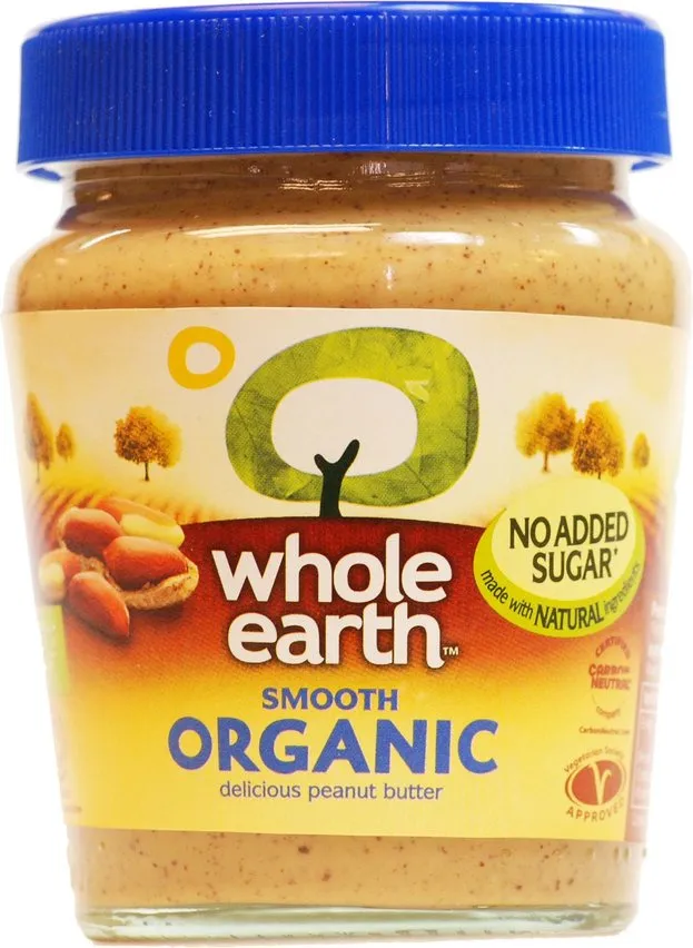 Unt de arahide Whole Earth Organic Smooth, fara zahar adaugat 227 g