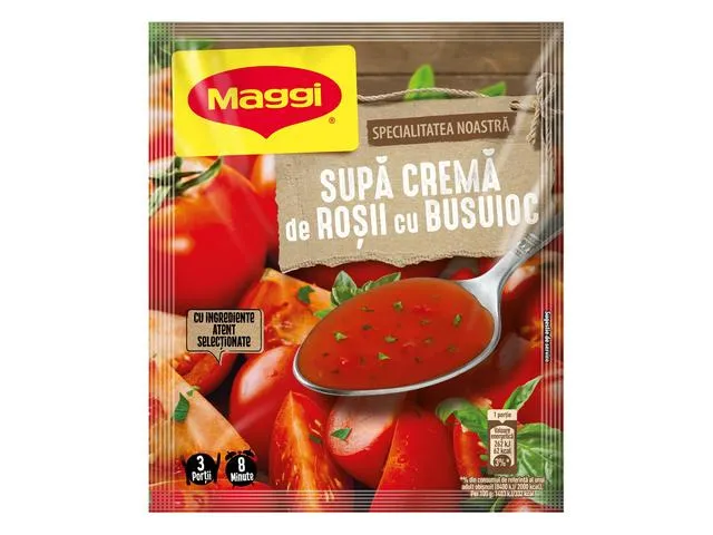 Supa crema plic  Maggi cu gust de rosii cu busuioc 56g