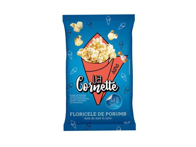 Popcorn microunde La Cornette cu sare de Himalaya 80g