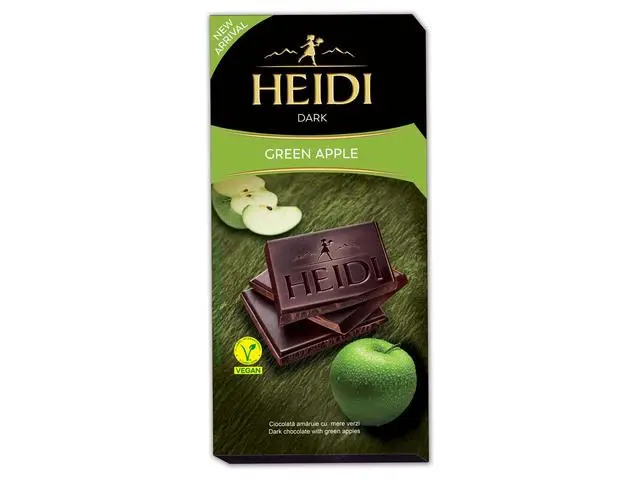 Ciocolata Amaruie Heidi cu Mere verzi 80g
