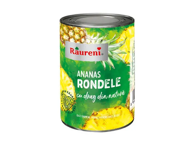 Compot de ananas rondele Raureni 567g