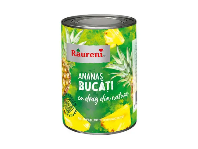 Compot de ananas bucati Raureni 567g