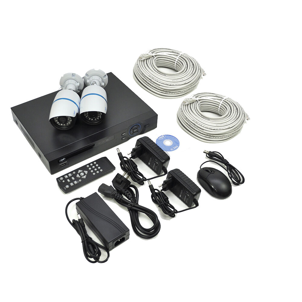 Kit supraveghere video PNI House IPMAX2 - NVR 12CH 960P ONVIF si 2 camere IP 720P incluse