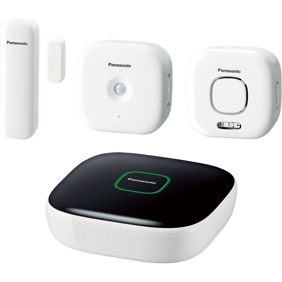 Kit Home Safety Starter Plus KX-HN6011FXW Panasonic, Securitate casa, Wireless/Cu fir, Android si iOS, 300m raza de actiune, Alb