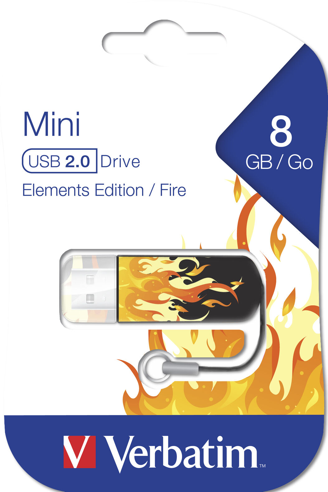 Verbatim Mini Usb 2.0 8Gb  Elements Edition Fire