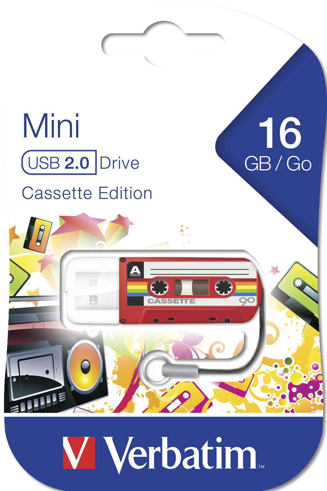 Verbatim Mini Usb Drive Cassette Edition Red 16Gb