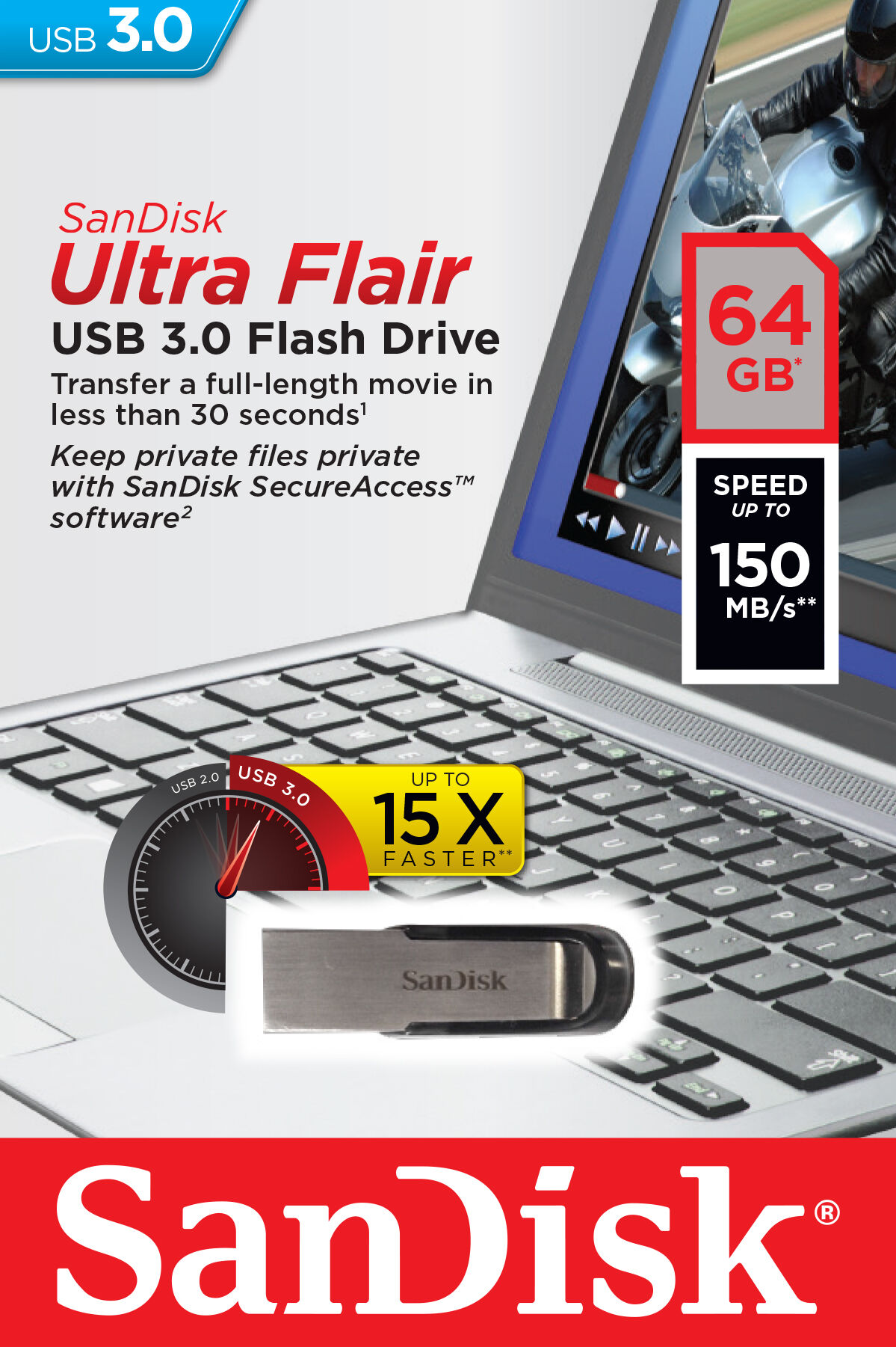 Memorie USB 3.0 Sandisk Ultra Flair 64Gb