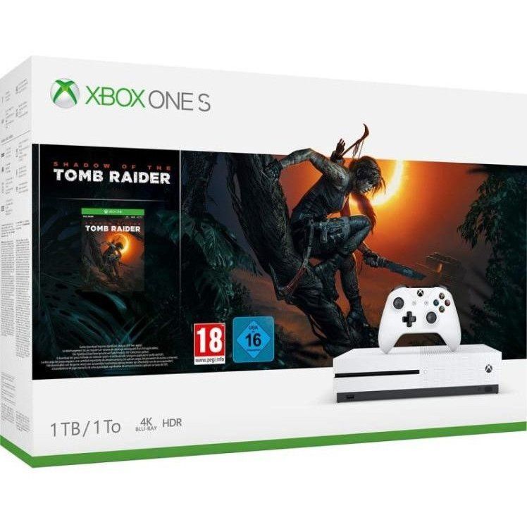 Consola Microsoft Xbox One S + Joc Shadow of the Tomb Raider, 1 TB
