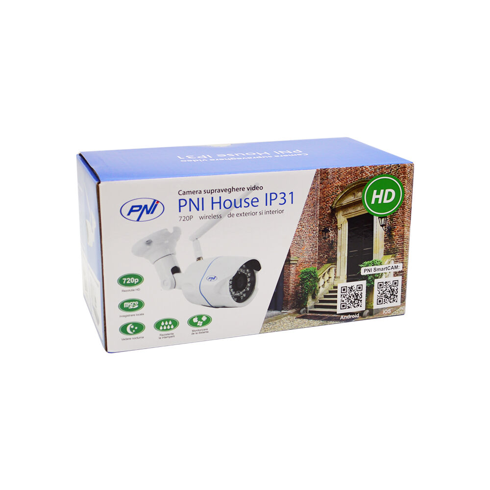 Camera supraveghere video PNI House IP31 1MP 720P wireless cu IP de exterior si interior si slot microSD