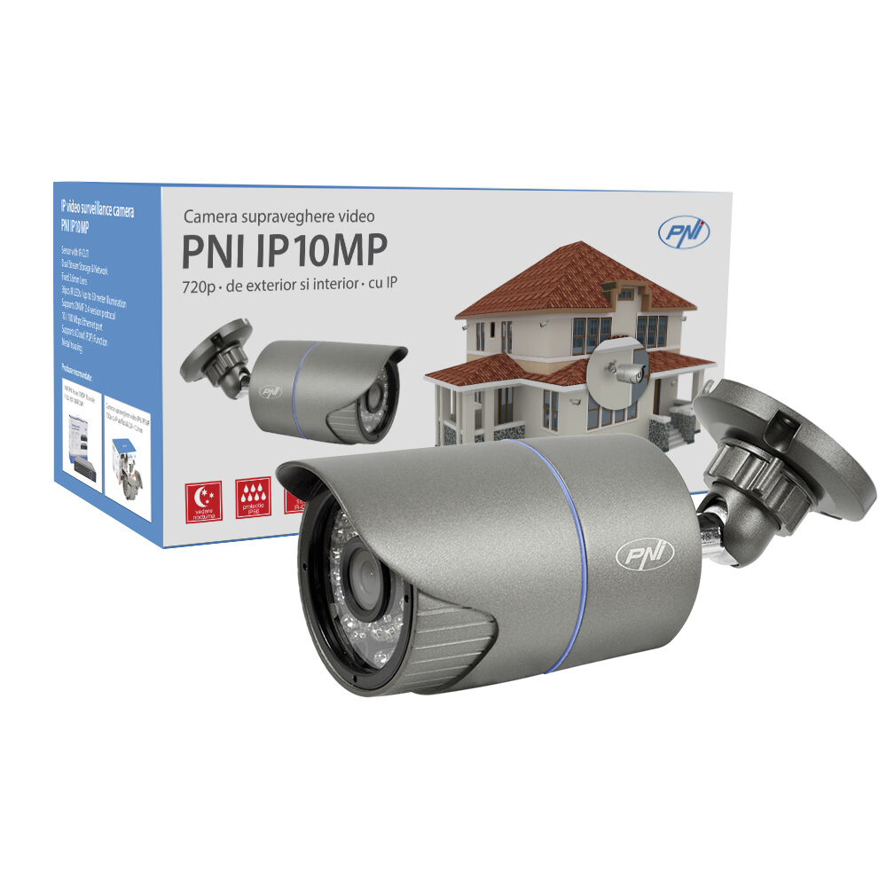 Camera supraveghere video PNI IP10MP 720p cu IP de exterior