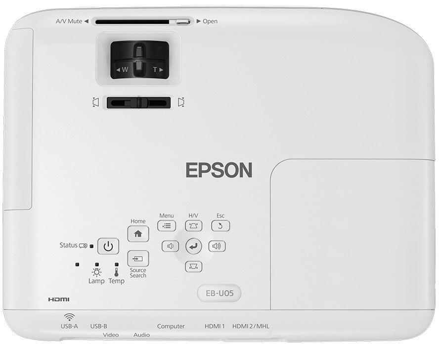 Videoproiector Epson EB-U05, 3400 lumeni, WUXGA, Alb