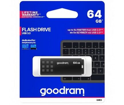 Memorie USB 3.0 GoodRam UTS3, 64GB, negru
