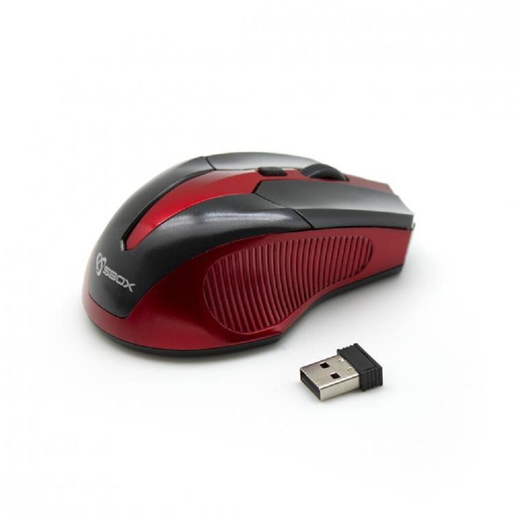 Mouse wireless Sbox WM-9017, Negru/Rosu