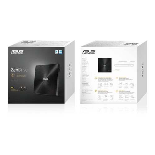 Unitate optica externa Asus ZenDrive SDRW-08U9M-U, USB A si USB C, M-DISC, Black