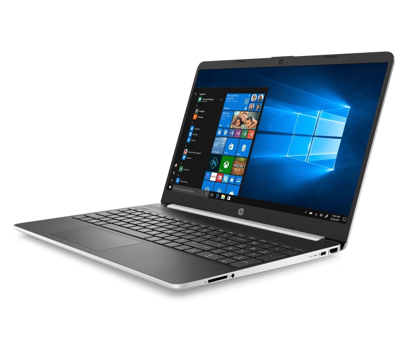 Laptop HP cu procesor Intel Core i3-1115G4 pana la 4.10 GHz, Ecran 15.6, Full HD, 8GB DDR4, 256GB SSD, Windows 10 Home, Silver