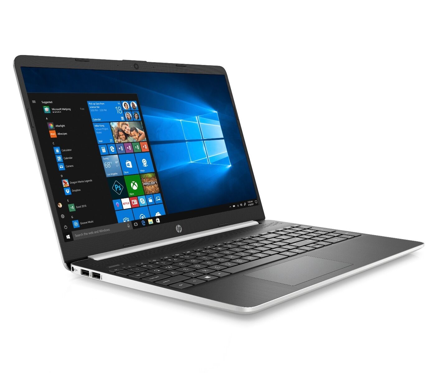 Laptop HP cu procesor Intel Core i3-1115G4 pana la 4.10 GHz, Ecran 15.6, Full HD, 8GB DDR4, 256GB SSD, Windows 10 Home, Silver