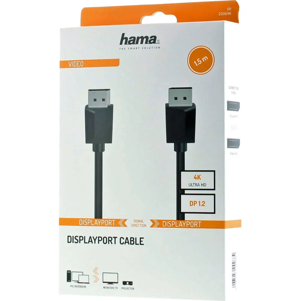 Cablu DisplayPort Hama DP 1.2, Ultra-HD 4K,1.5m