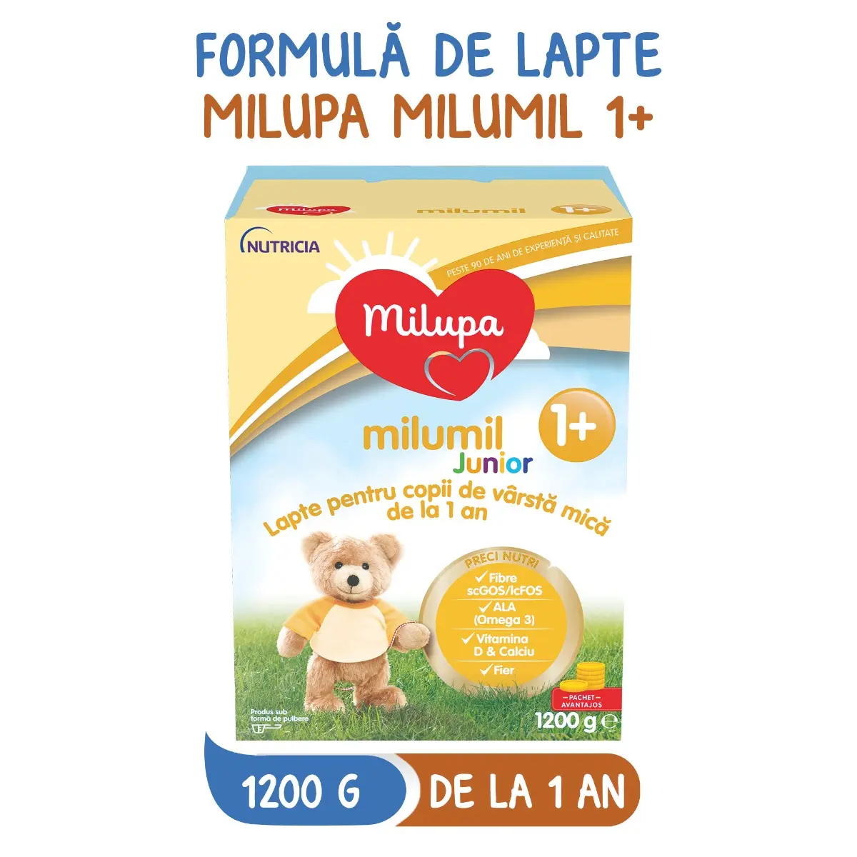 Lapte praf Milupa Milumil Junior, de la 1 an, 1200 g