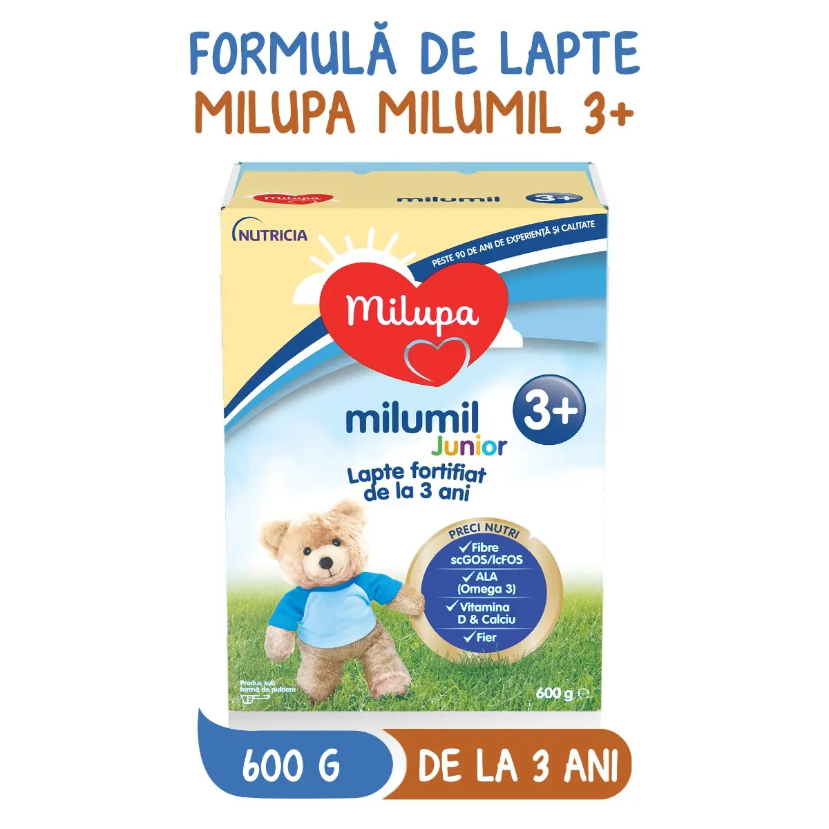 Lapte praf Milupa Milumil Junior, de la 3 ani, 600 g