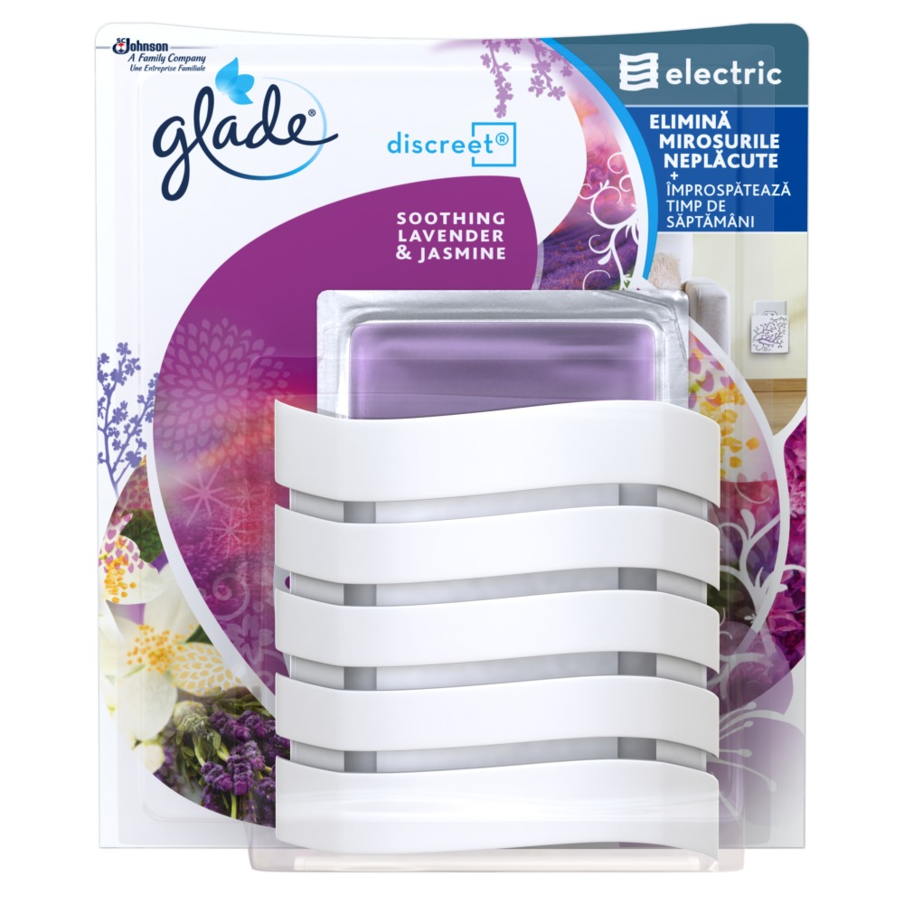 Odorizant electric Glade Discreet Soothing Lavender & Jasmine, 8 g