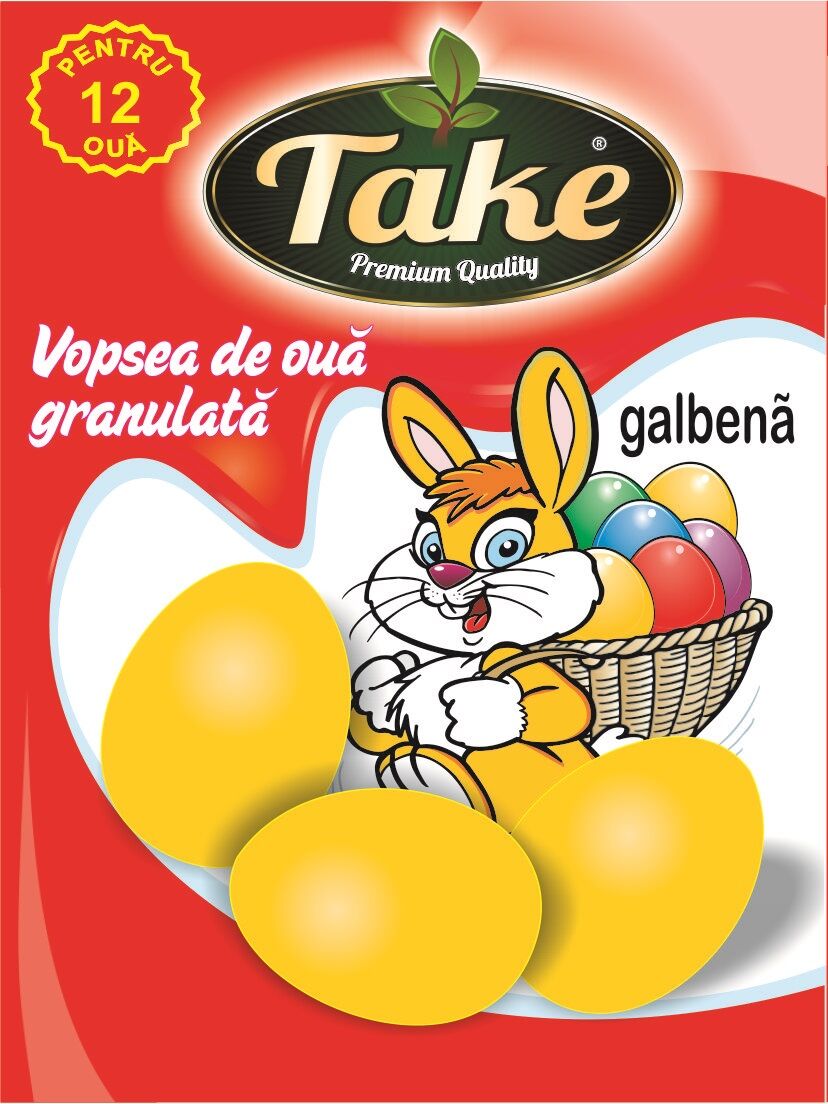 Vopsea granulata galben Take pentru 12 oua