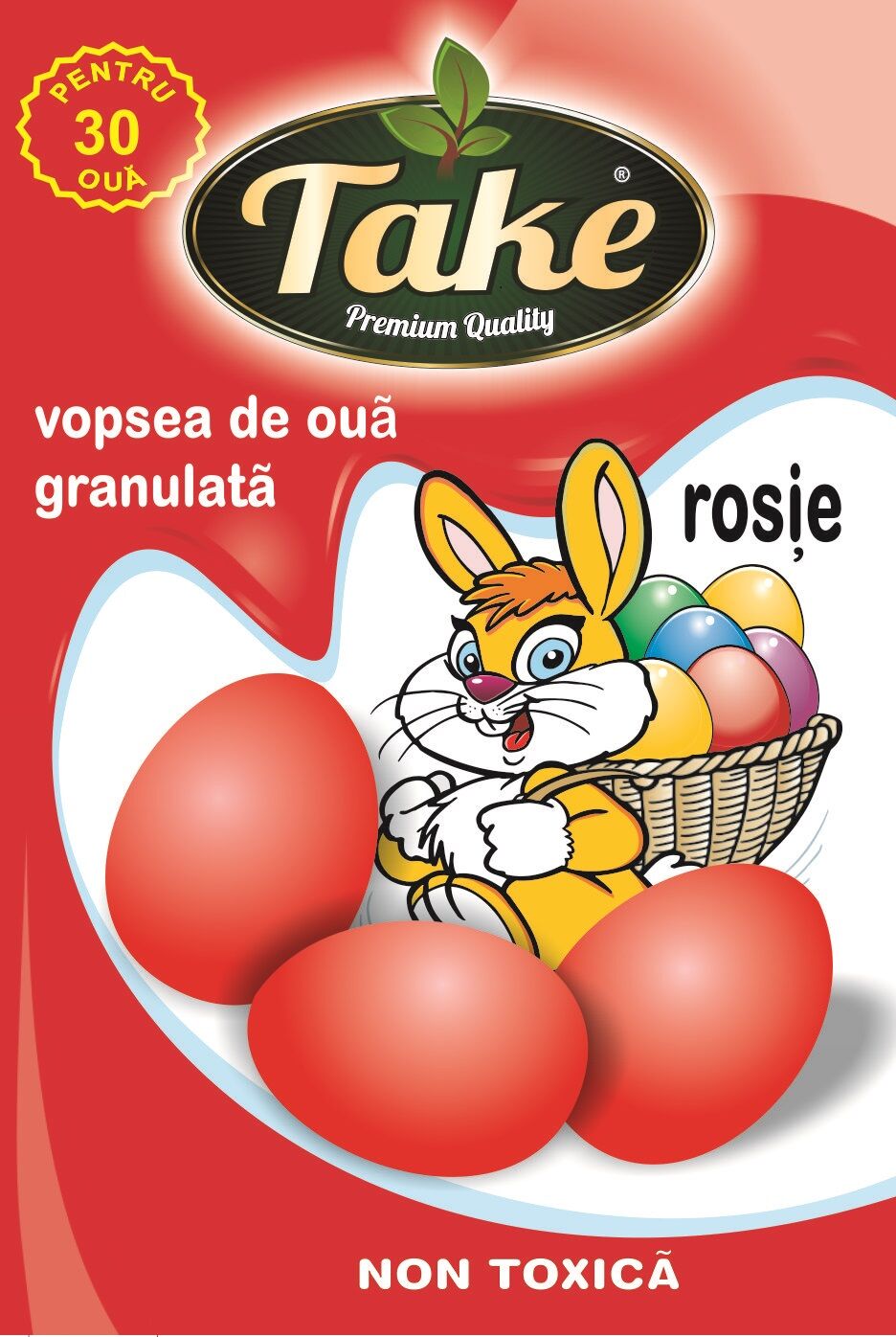 Vopsea granulata rosu Take pentru 30 oua