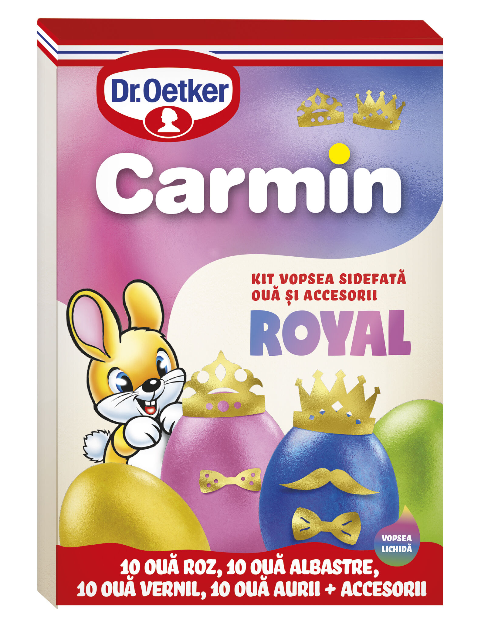 Vopsea lichida kit royal Carmin pentru 40 oua