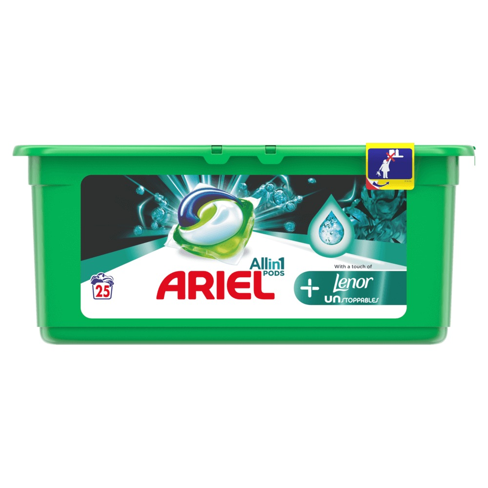 Detergent automat capsule Ariel All in One PODS Plus Unstoppables, 25 spalari