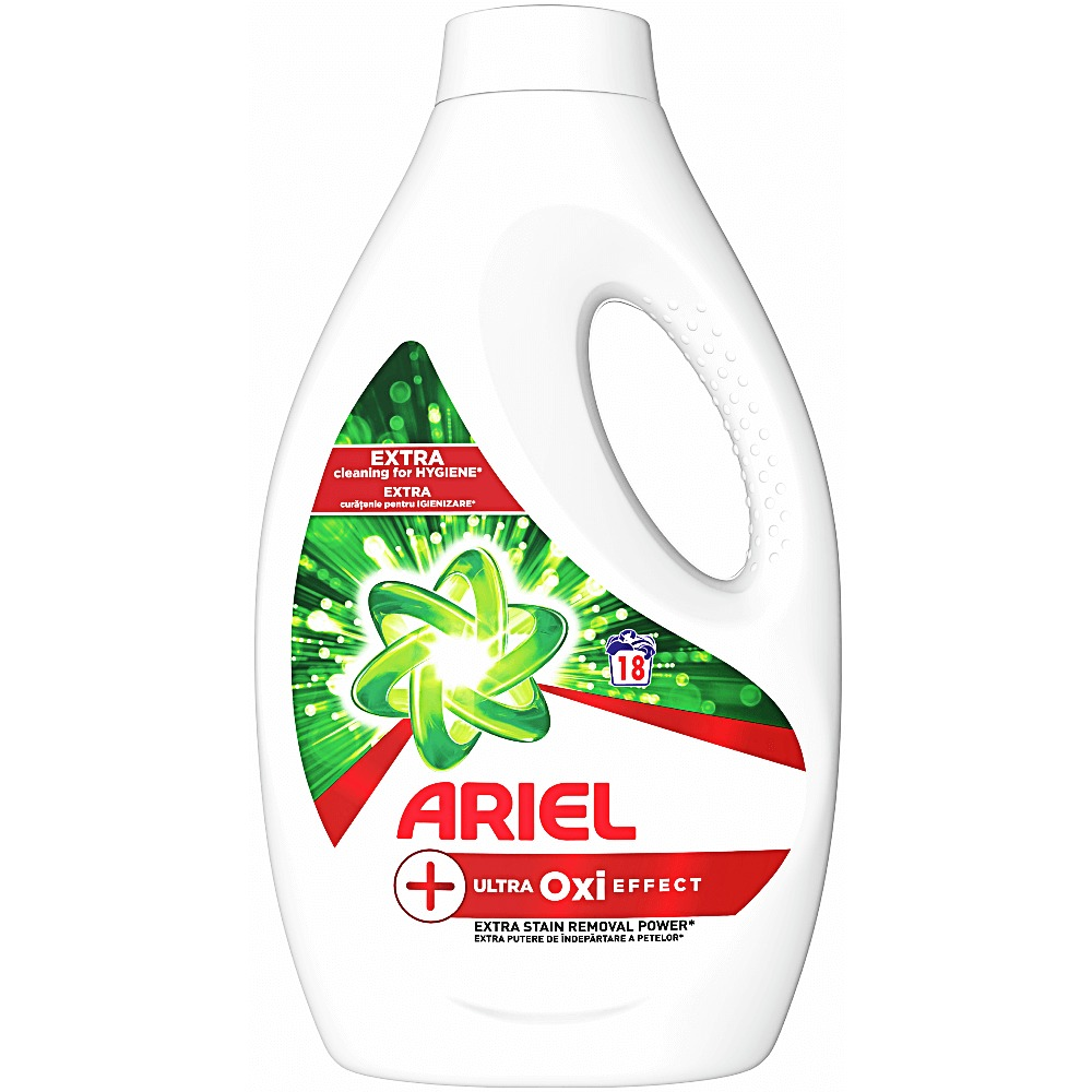 Detergent automat lichid, Ariel +Ultra Oxi Effect , 18 spalari, 990 ml,