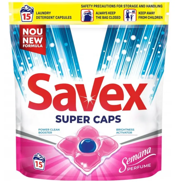 Detergent capsule automat, Savex Super Caps Semana, 15 bucati