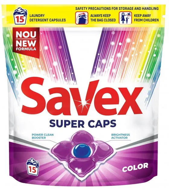 Detergent capsule Savex Super Caps, color, 15 bucati