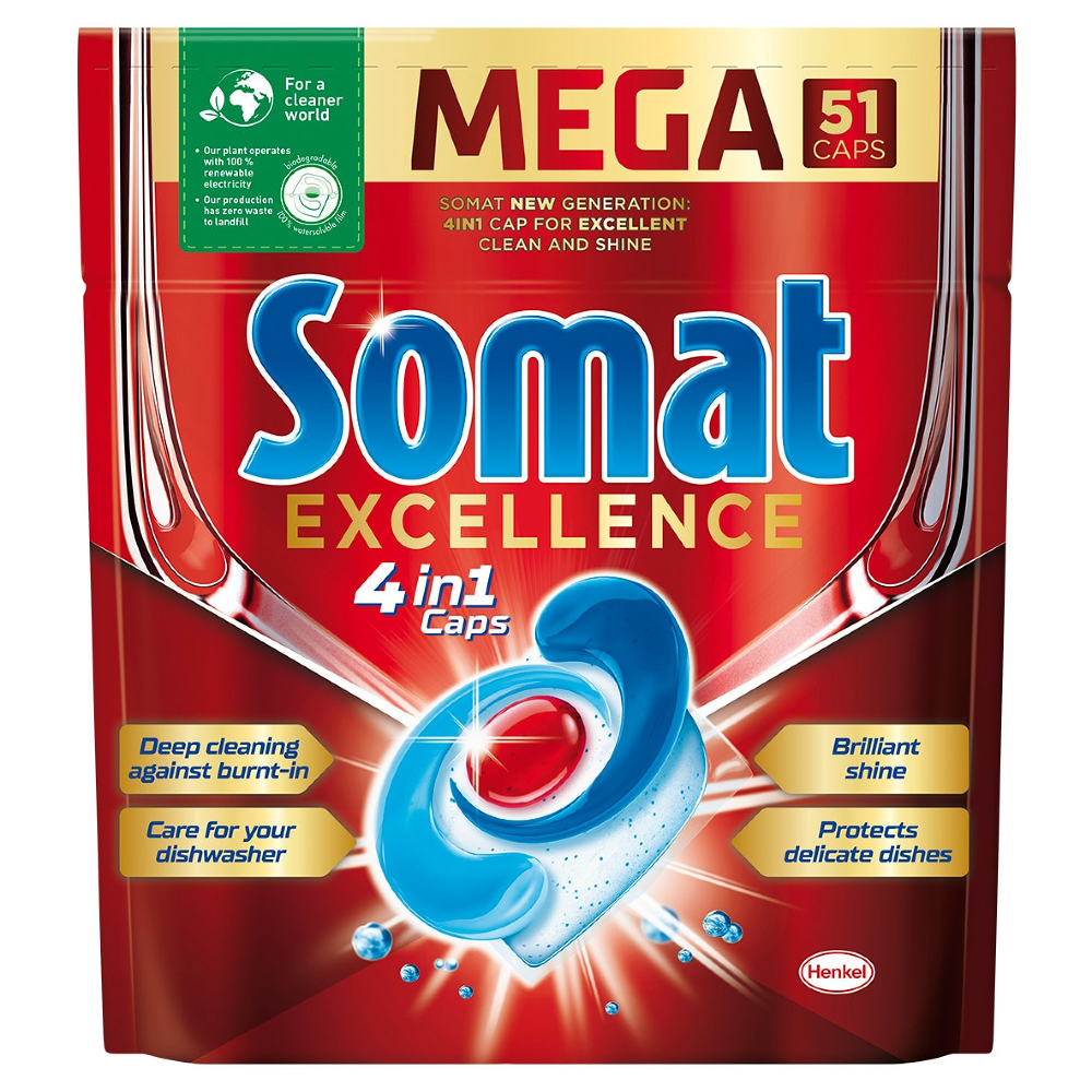 Detergent pentru masina de spalat vase Somat Excellence, 51 spalari
