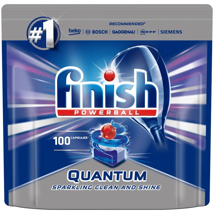 Detergent Finish Quantum pentru masina de spalat vase, 100 capsule