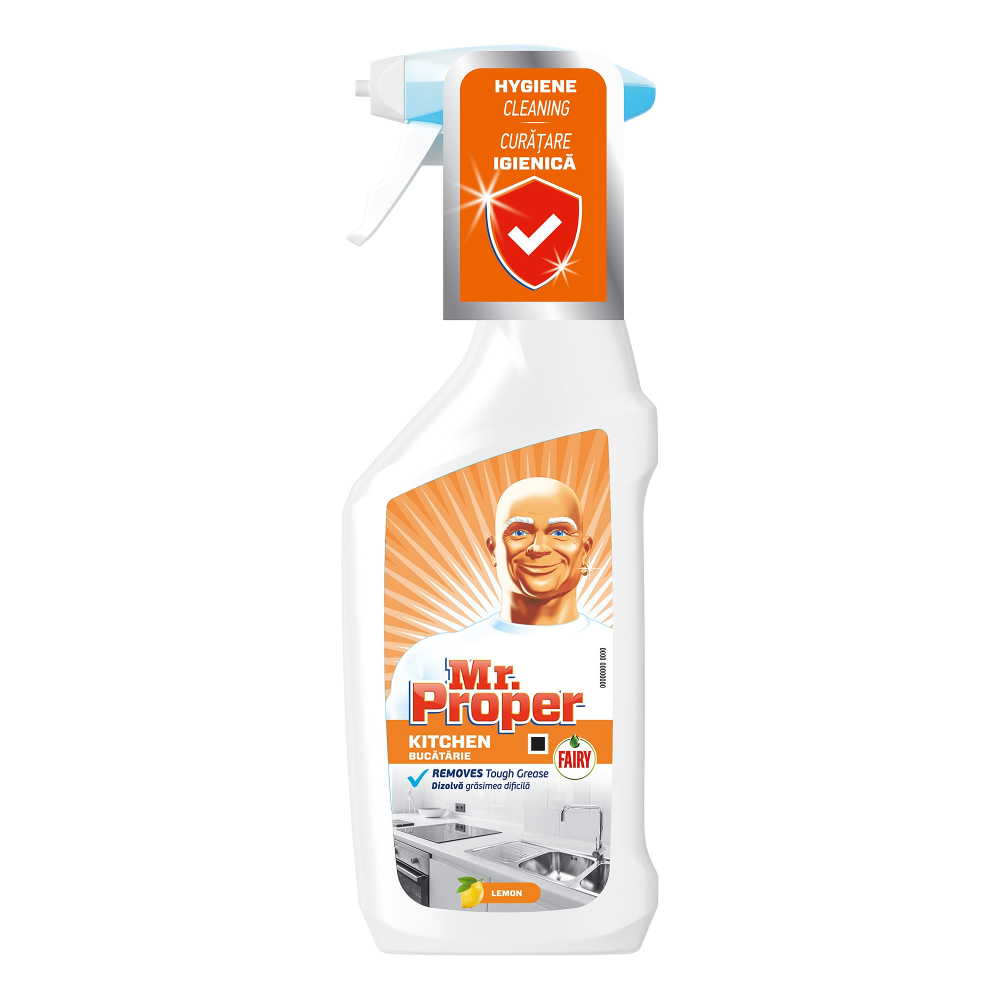 Detergent universal igienizant Mr. Proper spray pentru curatarea suprafetelor din bucatarie, 750 ml