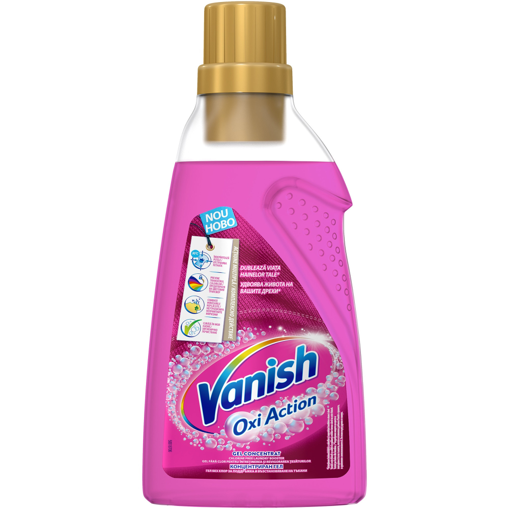 Gel concentrat Vanish pentru indepartarea petelor pentru haine colorate, 750 ml
