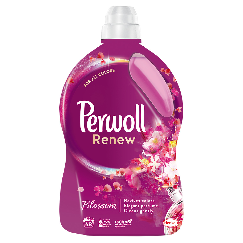 Detergent lichid Perwoll Renew Blossom pentru rufe, 48 spalari, 2.88L