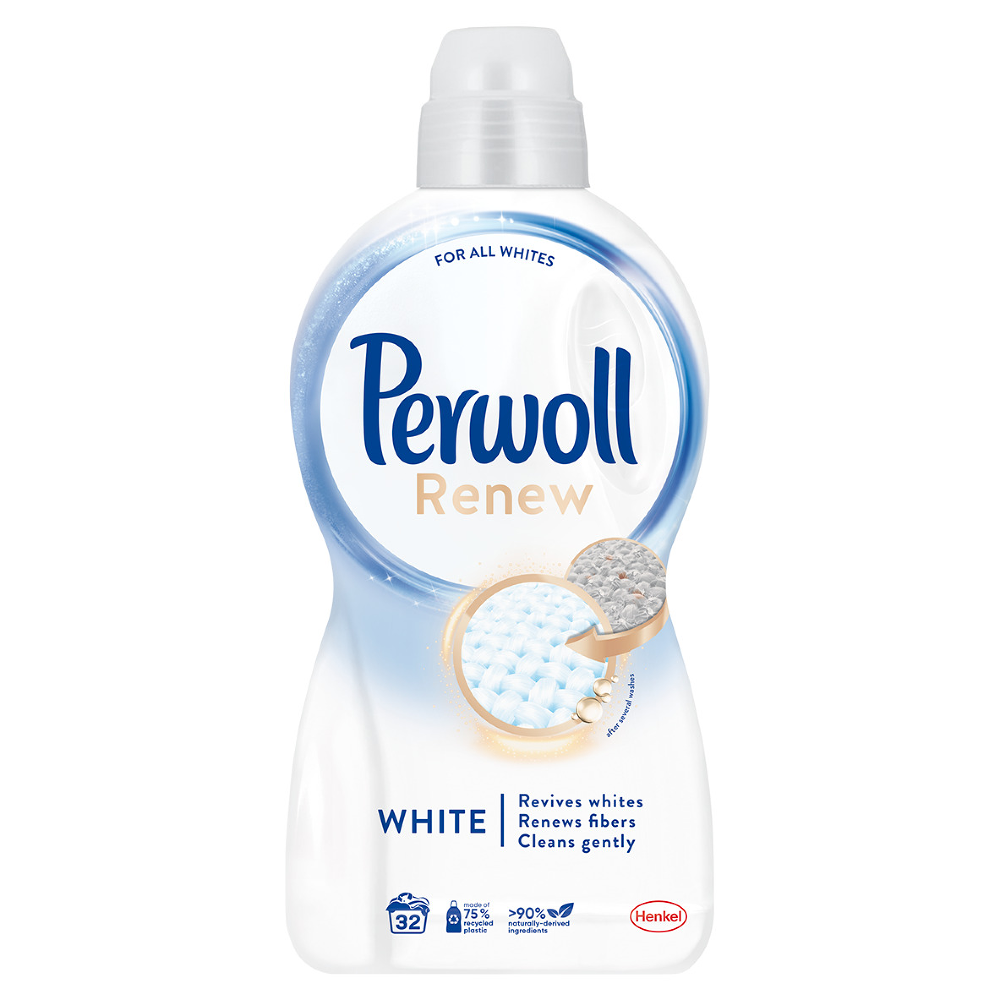 Detergent lichid Perwoll Renew White pentru rufe, 32 spalari, 1.92 l