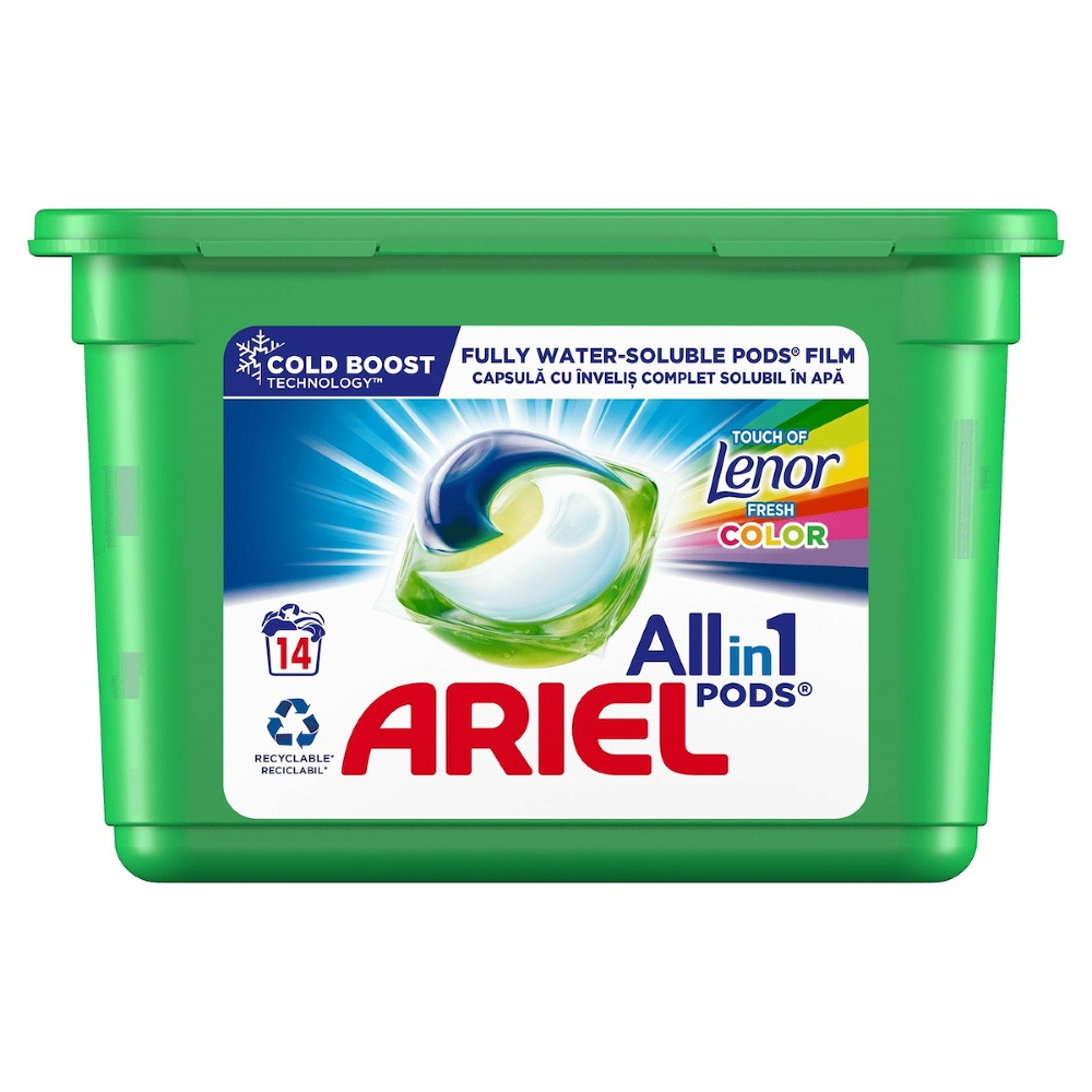 Detergent automat Ariel All in 1 Pods, Touch of Lenor Fresh Color, 14 capsule